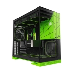 Geometric Future кутия Case EATX - Model 5 Black/Green, NVIDIA style limited edition - 5 x 140 mm aRGB fans included