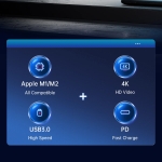Orico докинг станция Docking Station Type-C - PW11-6P25R-GY-BP - HDMI, USB-A x 3, PD100W x 1, LAN (2.5Gbps)