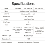 Orico докинг станция Docking Station Type-C - PW11-6P25R-GY-BP - HDMI, USB-A x 3, PD100W x 1, LAN (2.5Gbps)