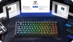 Aula геймърска механична клавиатура Wireless Gaming Mechanical Keyboard F75HE - Black King Magnetic Switch [Linear] (English US), Black Contour