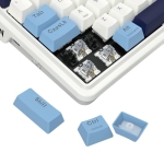 Геймърска механична клавиатура Redragon Antonium Pro K728WBB-RGB-PRO с Bluetooth и безжична връзка, RGB осветление - бяло/синьо