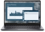 Лаптоп Dell Pro 14 PC14255, AMD Ryzen 5 PRO 230 (22 MB cache, 6cores,  up to 4.9 GHz, 16 TOPS NPU), 14" FHD+(1920x1200) IPS, 300nits AG, 16 GB: 1 x 16 GB, DDR5, 5600 MT/s, 512 GB SSD, AMD Radeon 760M graphics, FHD HDR IR Cam and Mic, Wi-Fi 6E, FPR, Backli