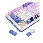 Геймърска Bluetooth и безжична механична геймърска клавиатура Redragon Flekact Pro K708AK-RGB-PRO с RGB осветление - бяла/аниме