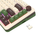 Геймърска механична клавиатура Redragon Cyrus Pro K681CGC-RGB-PRO с Bluetooth и безжична връзка, бяла със зелено и RGB осветление