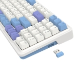 Кабелна и безжична Bluetooth геймърска клавиатура Redragon Gloria Pro K664WBP-RGB-PRO бяло RGB осветление