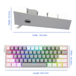 RGB Механична геймърска клавиатура Redragon Fizz K617-RGB-GW сиво/бяло