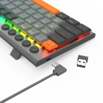 Геймърска жична и безжична Bluetooth механична клавиатура Redragon Horus SE K609GG-RGB-PRO с RGB подсветка - сива