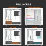 Кутия COUGAR DUOAIR RGB, Mid Tower, ATX, White, 5 fans included