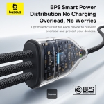 Кабел Baseus Flash Series Type-C към 3x USB-C, 100W, 1.5м P10377503111-00 - черен