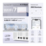 Безжична Wi-fi 7 Mesh система Mercusys Halo H37BE(2-pack) BE6500