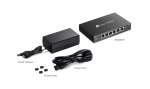 6-портов гигабитов управляем настолен комутатор TP-Link Omada ES206GP с 4-порта PoE+