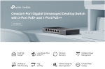 6-портов гигабитов неуправляем комутатор TP-Link Omada DS106GPP с 3-портов PoE+ и 1-портов PoE++