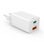 HAMA Бързо мини зарядно, 45 W, 1x USB-C - 1x USB-A, PD, бяло