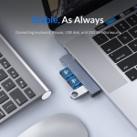 Orico хъб USB3.0/2.0 HUB 3 port TYPE C, Aluminum - AH-W13-GY