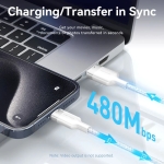 Vention Кабел USB 2.0 A Male to C Male 1.0M Black 6A Fast Charge - CTOBF