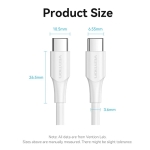 Vention Кабел USB 2.0 Type-C to Type-C - 1M White 3A Fast Charge - TAXWF