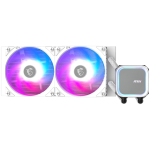 MSI MAG CORELIQUID A13 240 WHITE, 2x120mm Pre-installed ARGB Daisy Chain Fans, Replacable Top Cover, Copper Base Intel LGA 1700/1851, AMD AM5/AM4, 3Y Warranty