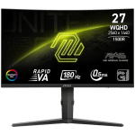 MSI MAG 275CQRF QD E2 Gaming Monitor, 27" 180Hz, WQHD (2560x1440) 16:9, Rapid VA, Anti-glare, Quantum Dot, 0.5ms, 300nits, 5000:1, 178/178, 1500R Curve, AMD FreeSync, HDR Ready, Adjustable Stand, 1x DP, 2x HDMI, 1x Type-C, USB Hub, 3Y Warranty