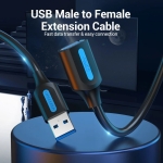Vention Кабел USB 3.0  Extension AM / AF - 0.5M Black - CBHBD