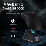 Ajazz професионална геймърска мишка AJ179 APEX - Wireless Gaming Mouse - 8K, Magnetic Charging Dock, Black