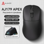Ajazz професионална геймърска мишка AJ179 APEX - Wireless Gaming Mouse - 8K, Magnetic Charging Dock, White