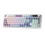 Ajazz геймърска механична клавиатура Wireless Gaming Mechanical Keyboard AK980 V2 - Gift Switch [Linear] (English US), Purple, White, Blue