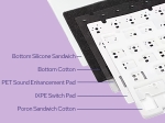 Ajazz геймърска механична клавиатура Wireless Gaming Mechanical Keyboard AK820 PRO - Gift Switch [Linear] (English US), Purple, White, Blue