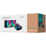 DeepCool LE240 V2, 240mm CPU Liquid Cooler, 2x120mm PWM ARGB Fans, ARGB block, Black, LGA1851/1700/1200/1151/1150/1155, AMD AM5/AM4, R-LE240-BKAMMC-G-2
