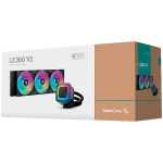 DeepCool LE360 V2, 360mm CPU Liquid Cooler, 3x120mm PWM ARGB Fans, ARGB block, Black, LGA1851/1700/1200/1151/1150/1155, AMD AM5/AM4, R-LE360-BKAMMC-G-2
