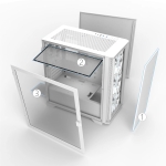 Montech кутия AIR 100 ARGB, Micro ATX Case, TG, 4x120mm ARGB Fans, White