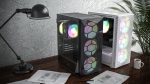 Montech кутия X3 MESH, Mid-tower Case, TG, 6 fixed RGB Fans, White
