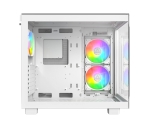 Montech кутия KING 65 Pro, Dual Chamber Mid-tower Case, 3 ARGB Fans, White