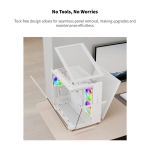 Montech кутия KING 65 Pro, Dual Chamber Mid-tower Case, 3 ARGB Fans, White