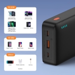 Външна батерия Baseus Airpow 20W 20000mAh с кабел Baseus Simple Series USB-A - USB-C 50 см P10022804113-00 - Черна