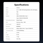 Vention докинг станция Docking Station Type-C - TQZHB - 8K, LED Display - HDMI, USB 3.0 x 2, USB-C 3.2 Gen 1, PD100W,  LAN (1Gbps)