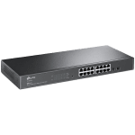 TP-Link SG2218 Omada 16-Port Gigabit Smart Switch with 2 SFP Slots, 16×G RJ45 ports and 2×G SFP slots, Fanless, Zero-Touch Provisioning, 802.1Q VLAN, STP/RSTP/MSTP, Omada App, Static Routing, Rack Mountable, 802.1p/DSCP QoS, ACL, 802.1x, CLI, SNMP
