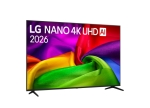 Телевизор LG 85NU800B3LA, 85" NANO 4K UHD, 3840x2160, DVB-T2/C/S2, AI Alpha 7, HDR 10, webOS 26, ThinQ AI, VRR, ALLM, HGiG, WiFi, Clear Voice, 4K Super Upscaling, Bluetooth 5.3, Hdmi e-ARC , CI, LAN, AirPlay2, AI Sound Pro, Google Cast, 2 Pole stand, Blac