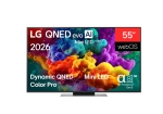 Телевизор LG 55QNED86B3B, 55" 4K QNED MiniLED Smart TV, 3840x2160, 120Hz Native (VRR 144Hz), DVB-T2/C/S2, Alpha 7 AI Processor, HDR10 / HLG, Dolby Vision, webOS 26 ThinQ, VRR / ALLM / HGiG, 4K Super Upscaling, WiFi 5, Bluetooth 5.3, AirPlay 2, LAN, CI, HD
