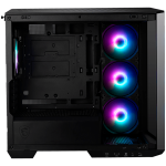 MSI MAG PANO M100R PZ, Micro - ATX Tower, M-ATX(Back-connect supported) / ITX, 1x USB 3.2 Gen 1 Type-A, 1xUSB 3.2 Gen2x2 Type- C, 1x Audio/1x Mic, LED Switch Loop Button, Power Button, 4x 120mm ARGB Fans, 270-degree panoramic tempered glass
