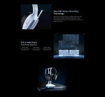 ATK безжични геймърски слушалки Wireless Gaming Headphones - M1 Mercury White - Bluetooth 5.3, 2.4G, ENC, Virtual 7.1 Surround