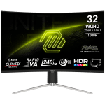 MSI MAG 325CQRXF E2 Gaming Monitor, 31.5" 240Hz, WQHD (2560x1440) 16:9, Rapid VA, 0.5ms, 300nits, 3500:1, 178/178, AMD FreeSync Premium, Adjustable Stand, 1x DP, 2x HDMI, 1x Type-C, 1x Headphone out, 3Y Warranty