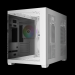 Gamdias кутия Case mATX - AURA GC10M v2 White - 3 x 120 mm A-RGB, USB-C, Tempered Glass