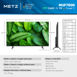 Телевизор METZ 60" 60MUF7000Z UHD 4K LED Google TV, Клас E