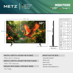 Телевизор METZ 50" 50MQH7500Z UHD 4K QLED+ Google TV, Клас E