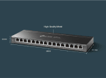 16-портов гигабитов комутатор TP-Link TL-SG116P с 16-портов PoE+