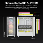 Кутия Corsair 3200D RS ARGB Mid-Tower, ATX, White, 3 fans included