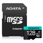 Карта памет 128GB microSDXC с адаптер, AData Premier Pro AUSDX128GUI3V30SA2-RA1, UHS-I V30, скорост на четене до 100МB/s, скорост на запис до 85MB/s