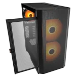 Кутия COUGAR AIRFACE FLO RGB PC Case, Mid Tower, E-ATX, 3 fans included, Black