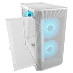 Кутия COUGAR AIRFACE FLO RGB PC Case, Mid Tower, E-ATX, 3 fans included, White