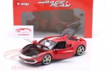 Количка Ferrari 296 GTB Assetto Fiorano year 2022 red / white 1:18 (Bburago)